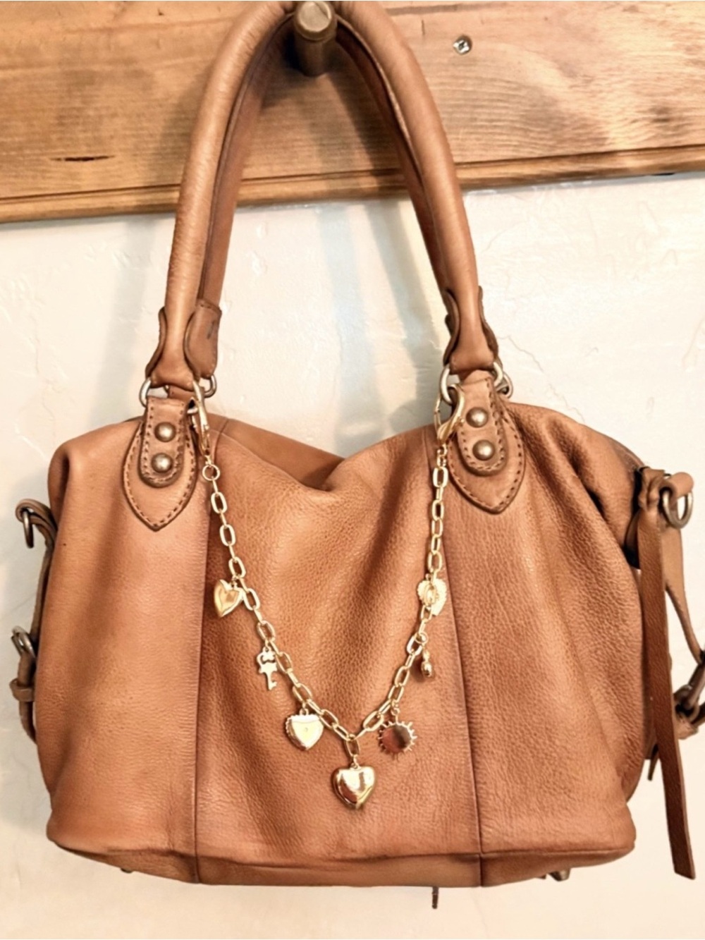Free People x WTF Baby Emerson Leather Shoulder Bag in Saddle - Picture 4 of 15